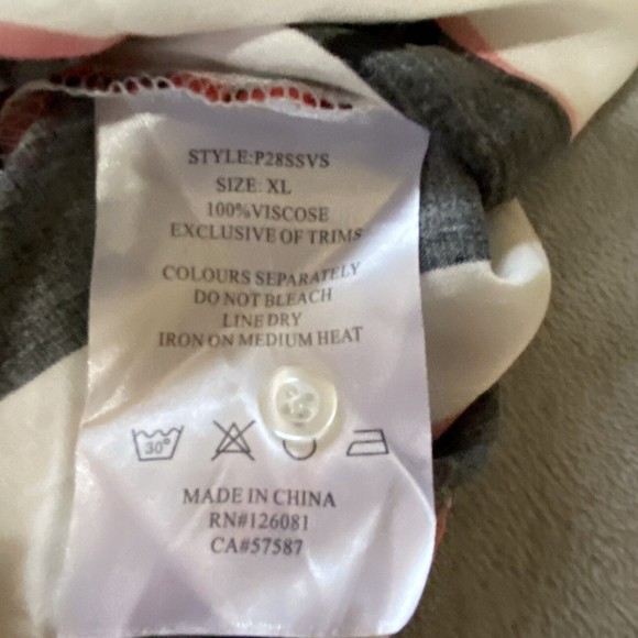 Large Fashion Nova Mens Button Down Shirt Oversized Floral Striped Metamorph - Picture 4 of 5